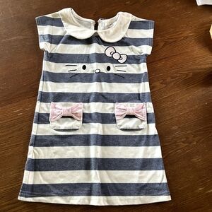 Hello Kitty by sanrio girls White and Blue striped Size 4t